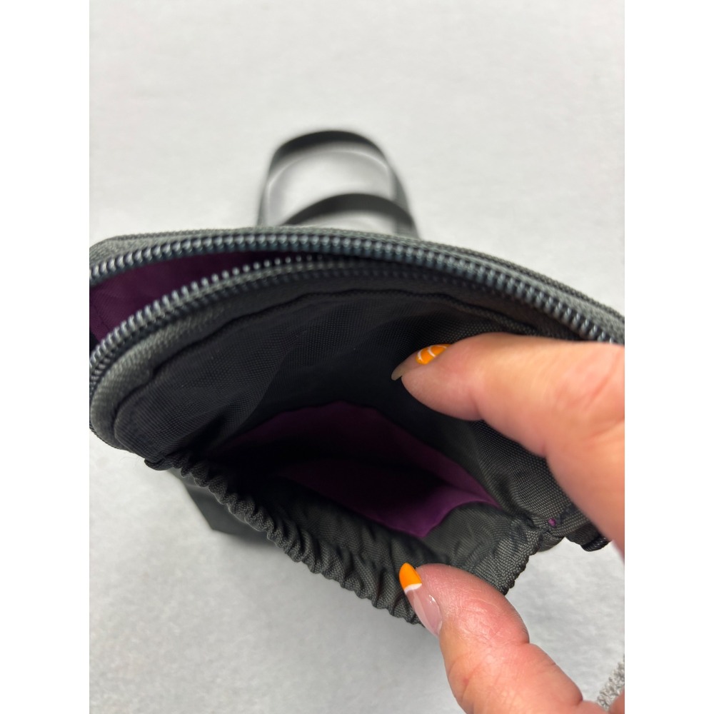 Baggalini Charcoal Gray Nylon RFID Bryant Pouch Mini Crossbody Travel Wallet Bag - Picture 7 of 8